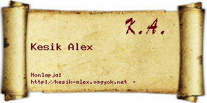 Kesik Alex névjegykártya